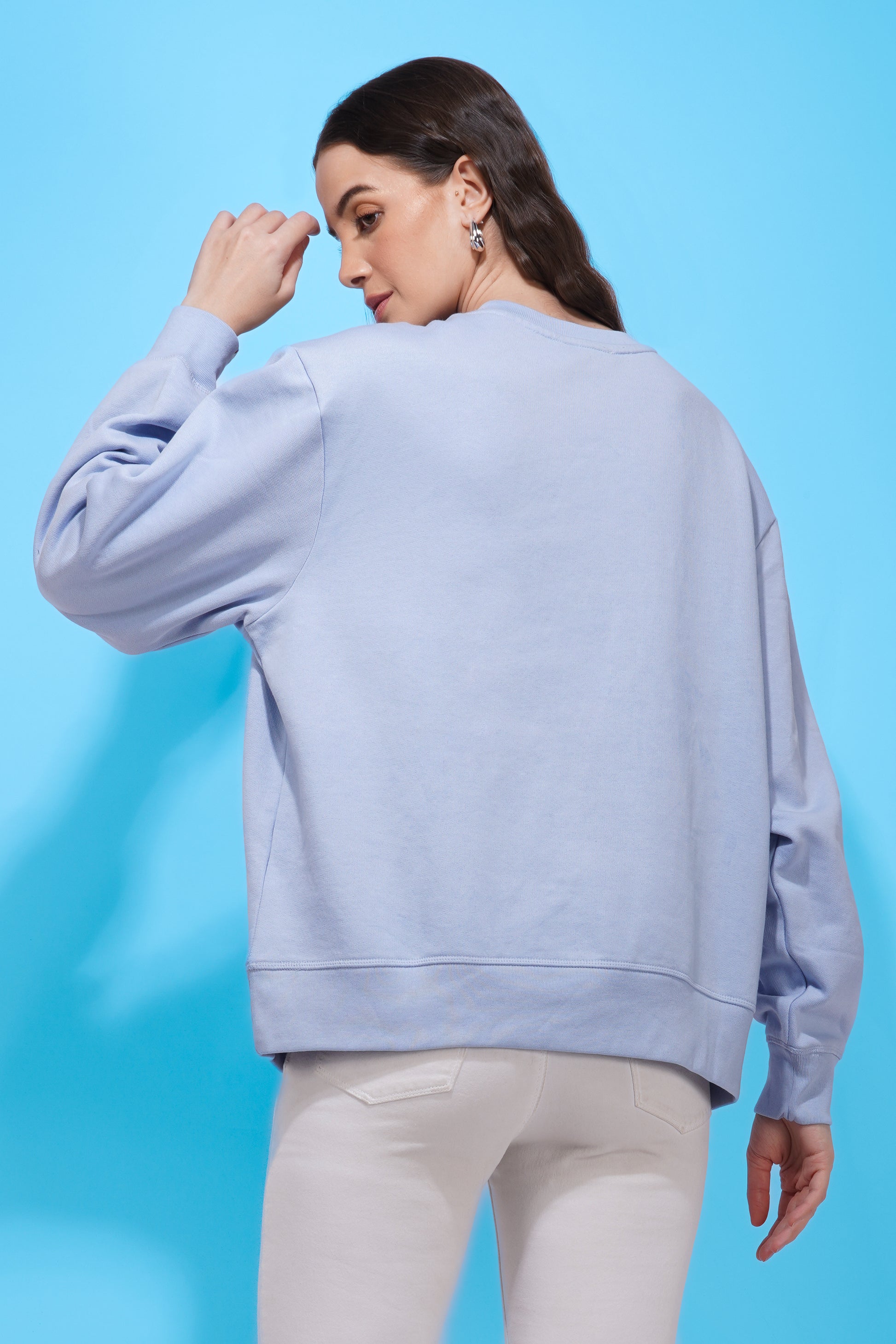 Embroidered oversized sweatshirt nieshfashion