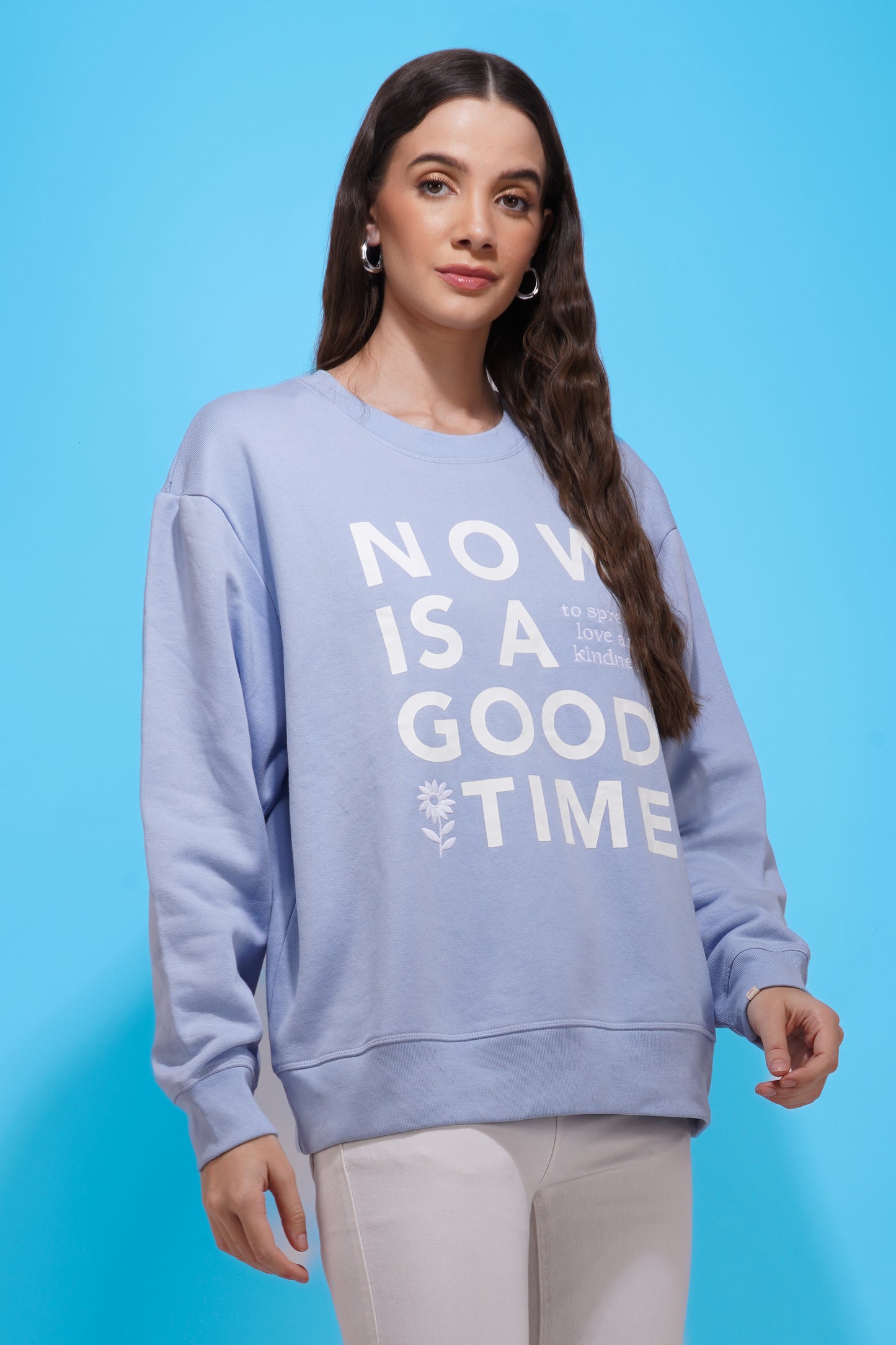 Embroidered oversized sweatshirt nieshfashion