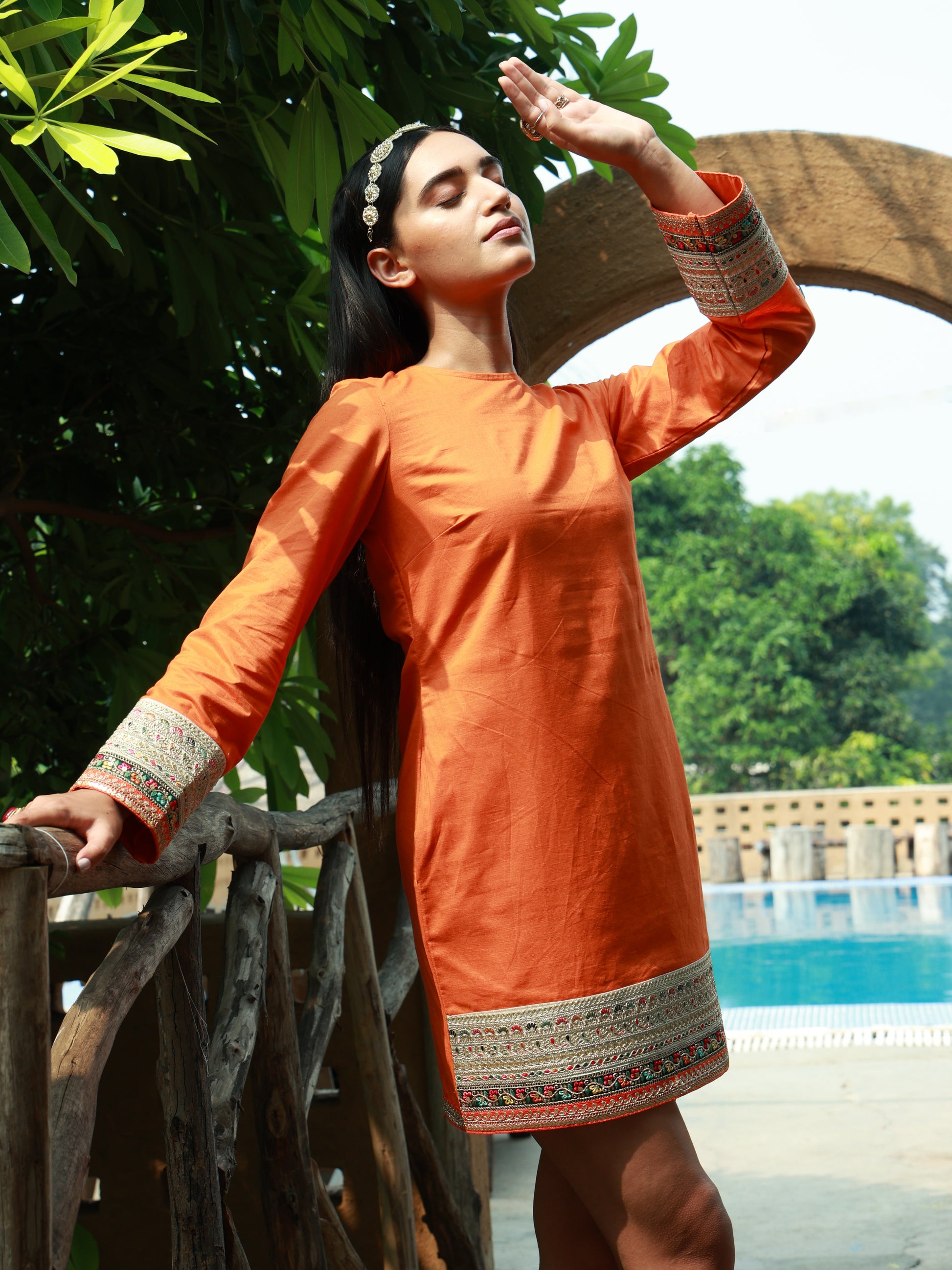 Orange Kurta Dress nieshfashion