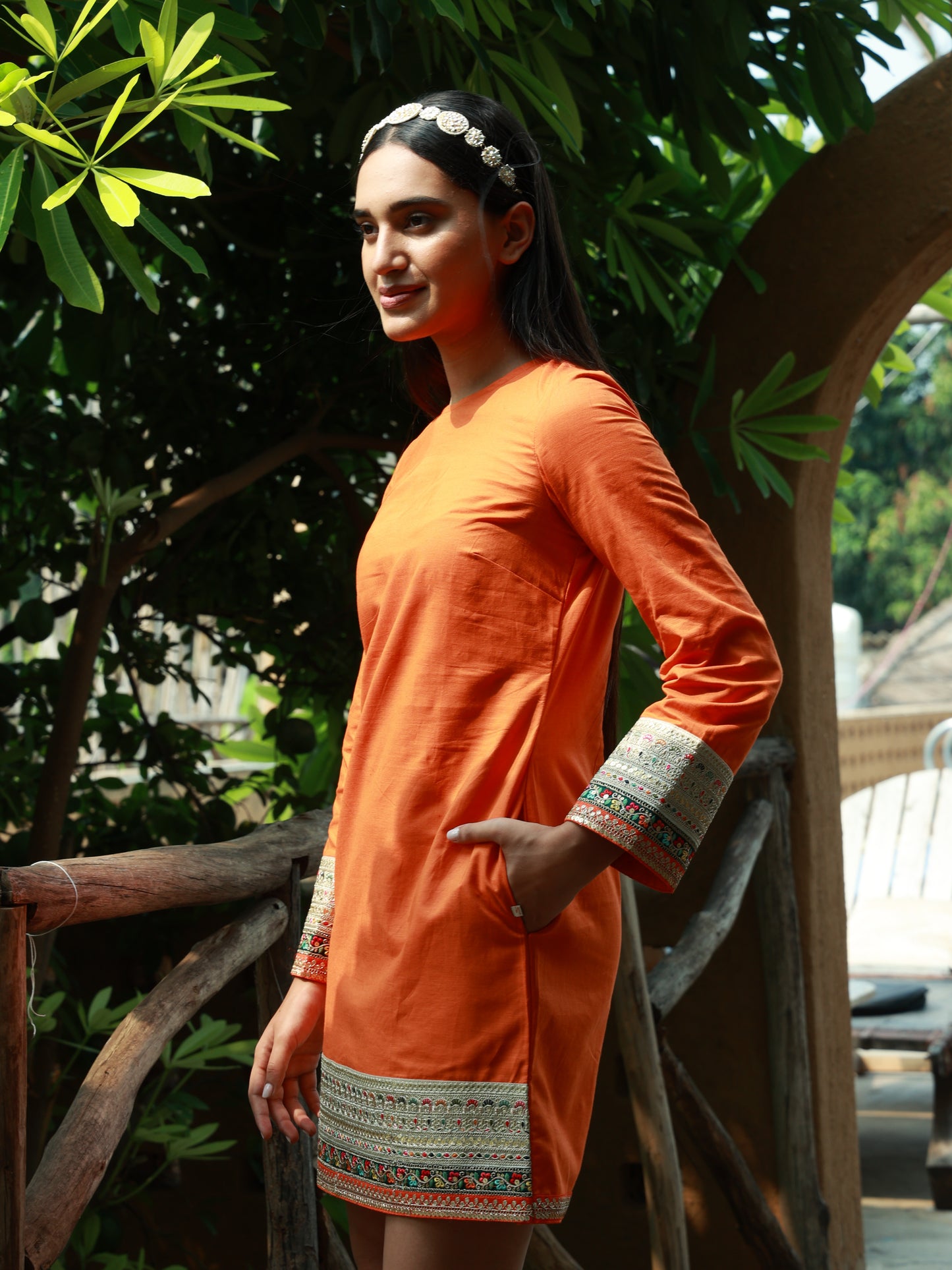 Orange Kurta Dress nieshfashion