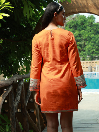 Orange Kurta Dress nieshfashion