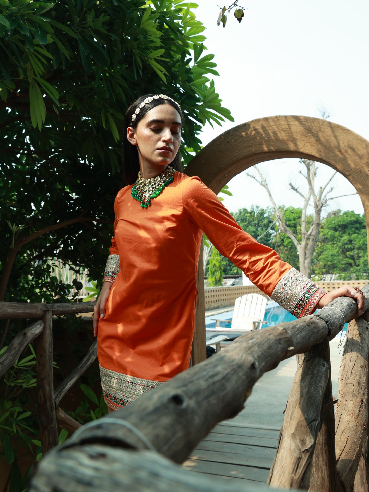 Orange Kurta Dress nieshfashion