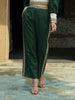 Olive green trouser with lace patch work