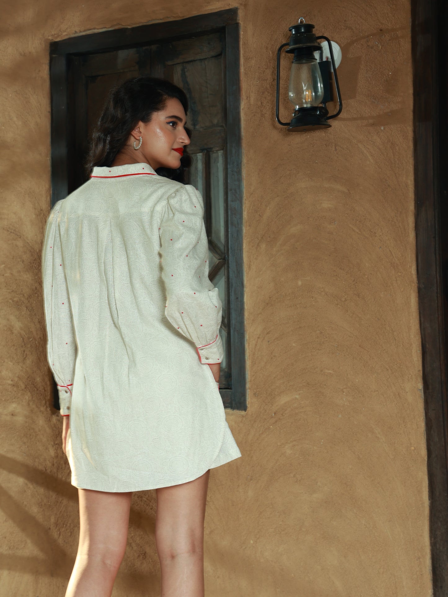 White Linen Embroidered Shirt nieshfashion