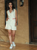 White linen Embroidered waist coat