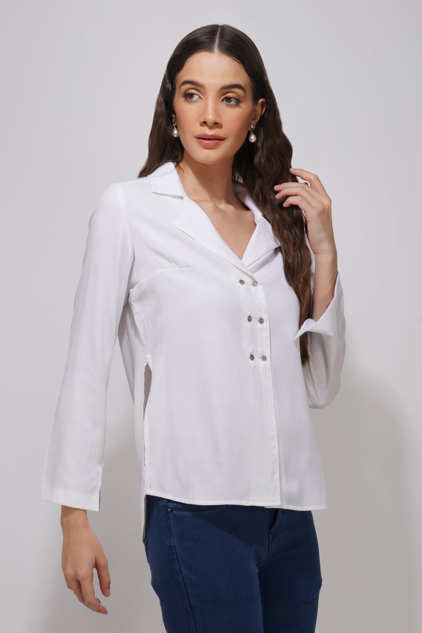 Kotch collar Highlow shirt nieshfashion