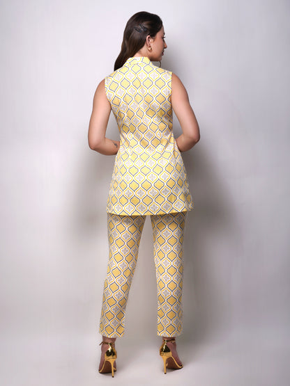 Printed yellow co-ord set