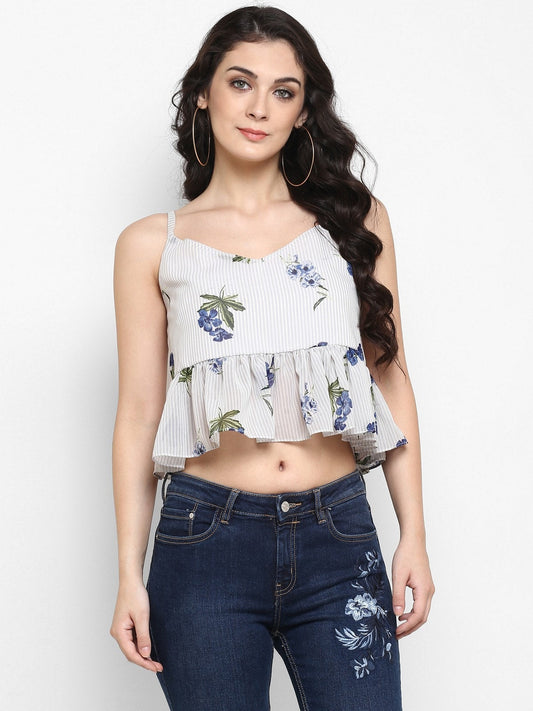 Women's Floral Bandage Crop Top