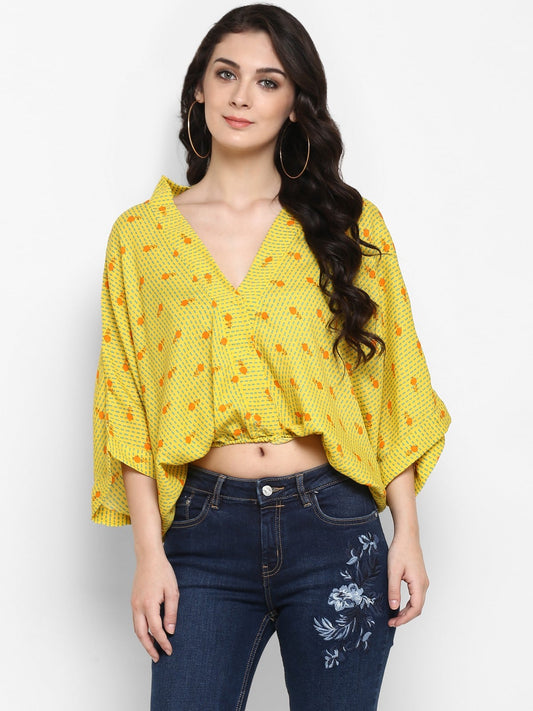 Pannkh Women's Printed Kimono Sleeves Loose Top