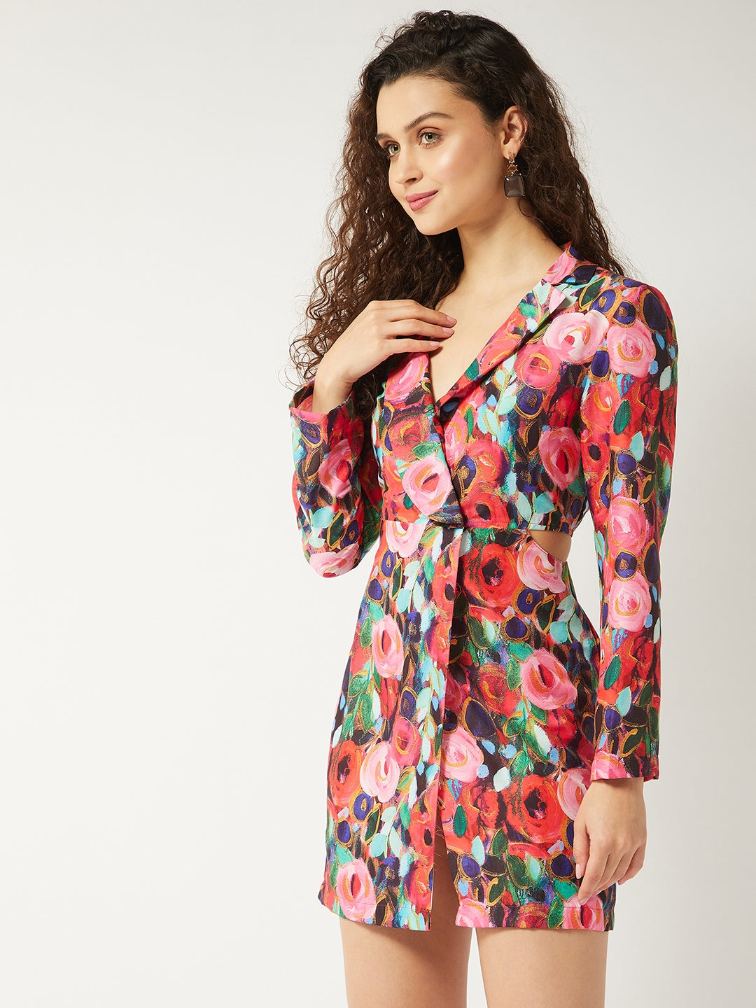 Multicolor Printed Blazer Dress