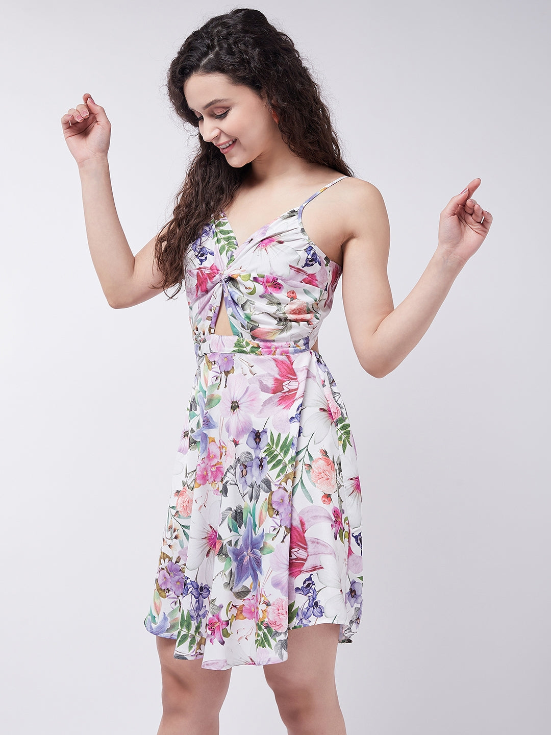 Women's Printed Strappy Floral Dress