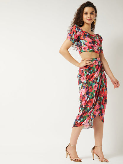 Printed Top and Dhoti Skirt Set