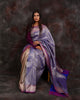 banarasi blue semi silk saree