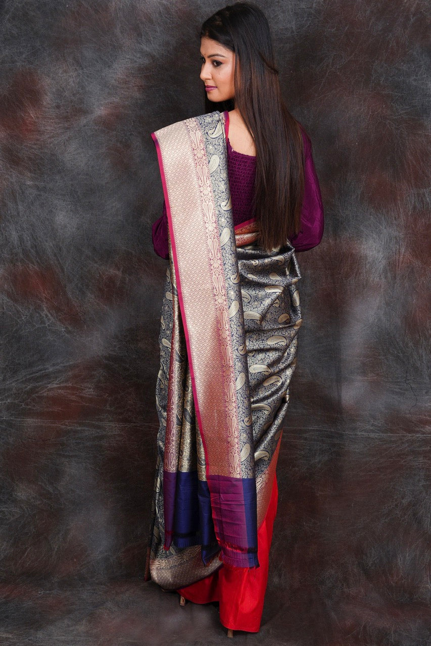 Buy Green Zari Silk Blend Saree | MSL-KFL-249002/MSL7 | The loom