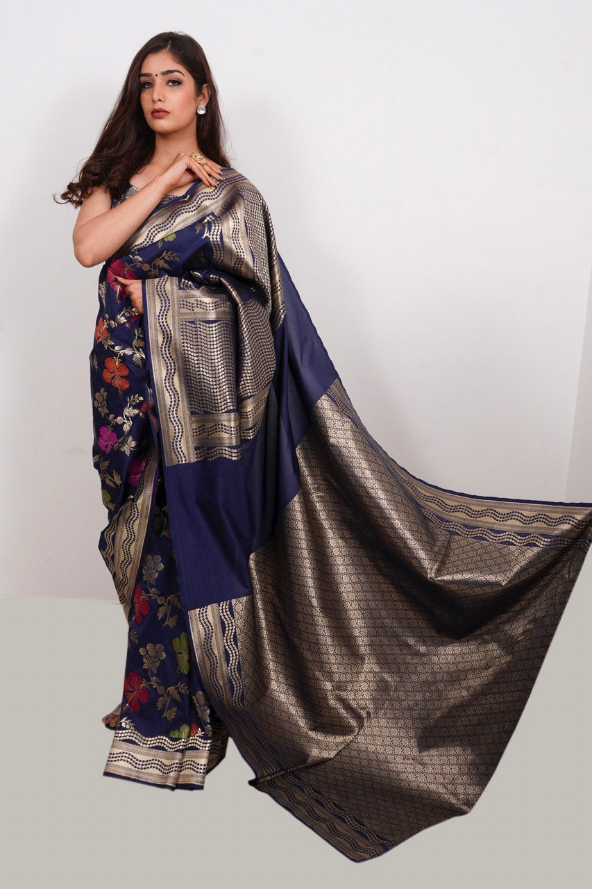 banarasi designer silk saree nieshfashion