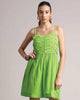 Lime Cotton Solid Fit & Flare Dress