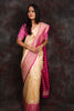 banarasi cream pure silk saree with kadwa work